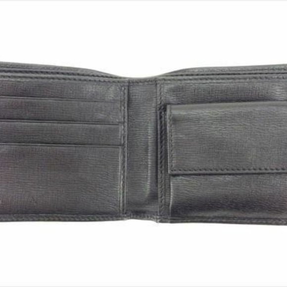 Gucci Wallet Purse Bifold Black leather Woman unisex Authentic Used - Picture 2 of 8